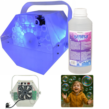 Zestaw: Wytwornica baniek LED RGB+ płyn do baniek 1L