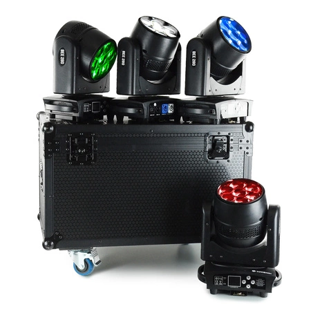 Zestaw: 4x Głowa ruchoma BEE280 7x40W LED Bee Eyes Lucendi+ dedykowane case