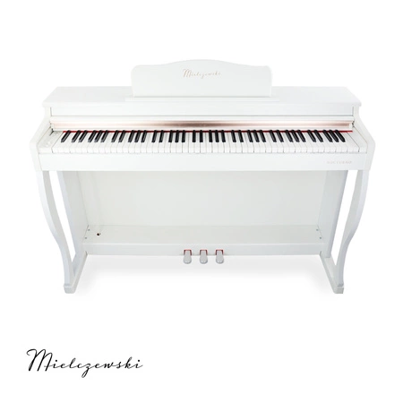 Pianino cyfrowe ze statywem 88 dynamicznych klawiszy NOCTURNO białe Mielczewski