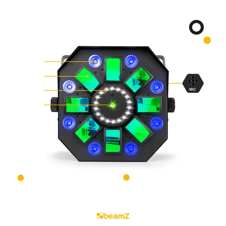 Efekt MultiBox LED Derby, PAR, Laser i Strobe Beamz