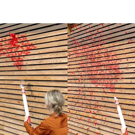 Tuba - wyrzutnia konfetti 60 cm - czerwone serca