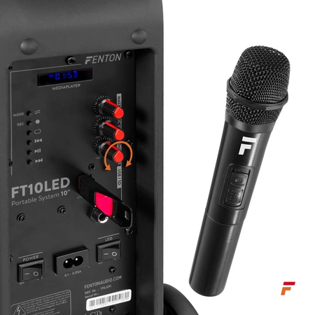 Kolumna mobilna z mikrofonem Fenton FT10LED 10 " 450W bluetooth