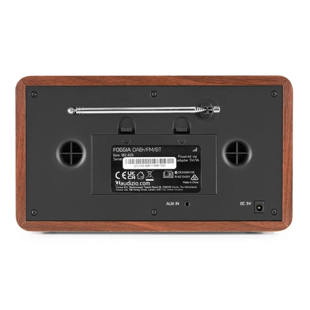 Przenośne radio Audizio Foggia stereo z budzikiem DAB+ FM- 50W - brązowy