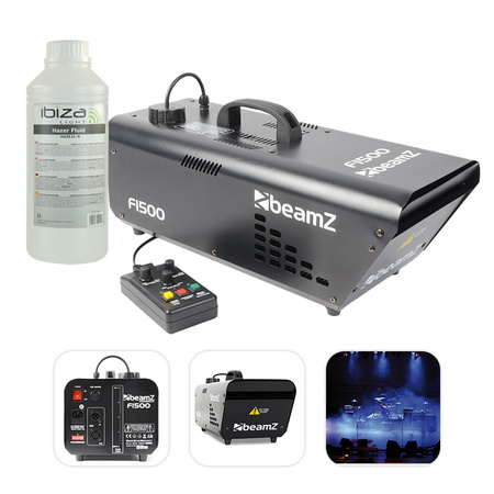 Zestaw: Wytwornica dymu HAZER 1500W F1500+ płyn do dymu typu Hazer 1