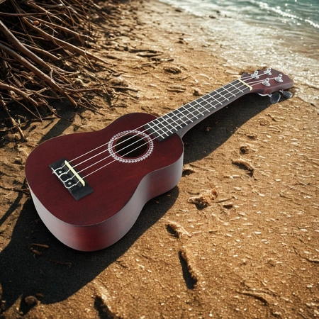 Zestaw: Ukulele sopranowe 21" HRF21 czerwone+ akcesoria Golden Guitar