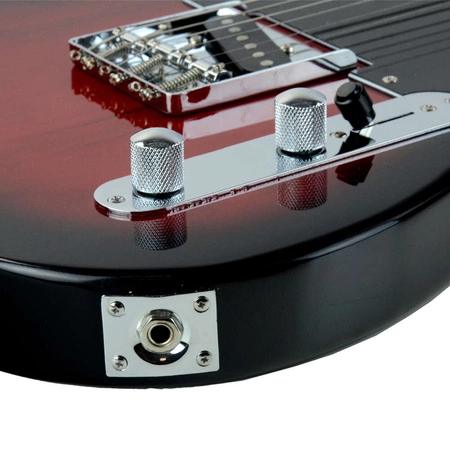 Gitara elektryczna - kompletny zestaw -Golden Guitar TEEG-30 Czarno-czerwona Telecaster