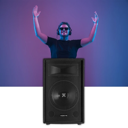 Zestaw nagłośnieniowy DJ 1200W 2x kolumna 12'' wzmacniacz statywy