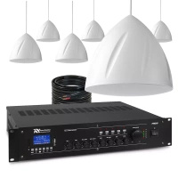 Zestaw białych głośników wiszących 6 x 5.25" PDS40W z wzmacniaczem