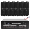 Zestaw czarnych głośników do muzyki w tle 12 x 4" BV40B 100V z wzmacniaczem bluetooth