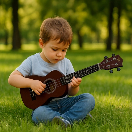 Zestaw: Ukulele sopranowe 21" HRF21 brązowe+ akcesoria Golden Guitar
