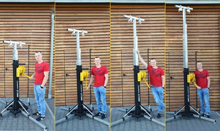 Wieża sceniczna statyw z wyciągarką 2m-6m udźwig 300kg ST300 HARDMAN