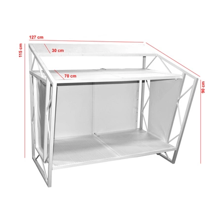 Stół stanowisko DJ składane białe + torba