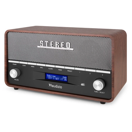 Przenośne radio stereo z budzikiem Audizio Corno DAB+ FM BT szary