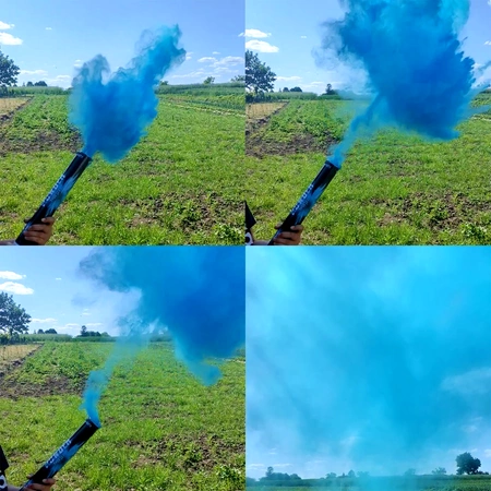 Wyrzutnia proszku Holi 40 cm - neon niebieski