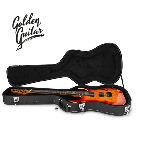 Gitara elektryczna superstrat Strat3 -zestaw z futerałem Golden Guitar wiśnia