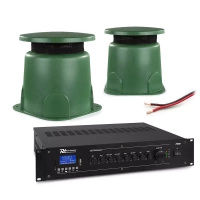 Zestaw odpornych na pogodę głośników ogrodowych 2 x 5.25" GS530 z wzmacniaczem