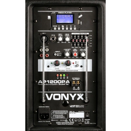 Kolumna mobilna z mikrofonami 600W Vonyx AP1200PA 12"