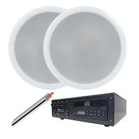 Nagłośnienie sufitowe do siłowni 2xgłośnik sufitowy 8' 100V + wzmacniacz + okablowanie