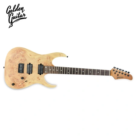 Gitara elektryczna superstrat- zestaw z futerałem -Golden Guitar naturalny
