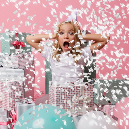 Tuba - wyrzutnia konfetti 20 cm - kolor biały