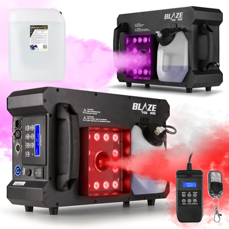 Zestaw: Wytwornica dymu pionowego LED DMX 800W BLAZE800+ płyn do dymu 5l