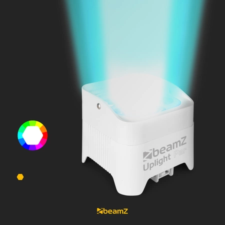 Oświetlacz Bateryjny LED BBP96SW Uplight Par 6x12W RGBWA-UV z bezprzewodowym DMX - BIAŁY