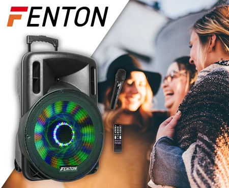 Kolumna mobilna z mikrofonem Fenton FT15LED 15" 800W