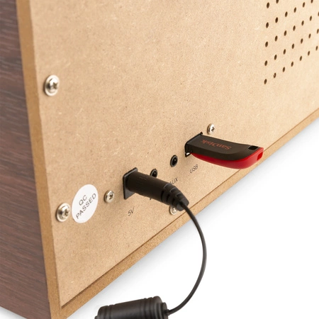 Gramofon retro Frisco Audizio z radiem DAB brązowy