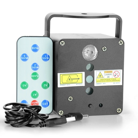 Bateryjny efekt świetlny LED z laserem RGB TINYLED-LASRGB