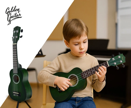 Ukulele sopranowe 21" HRF21 zielone struny Aquila Golden Guitar