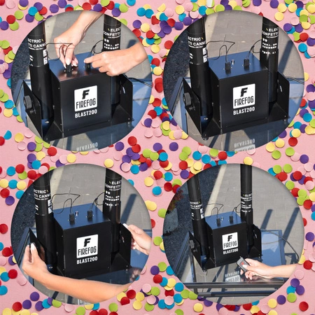 Podwójna elektryczna wyrzutnia konfetti pilot BLAST200 Firefog