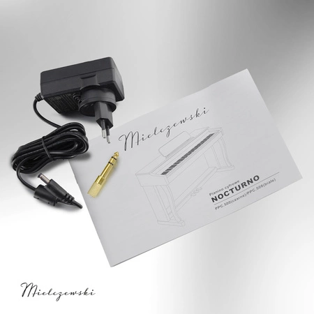 Pianino cyfrowe ze statywem 88 dynamicznych klawiszy NOCTURNO czarne Mielczewski