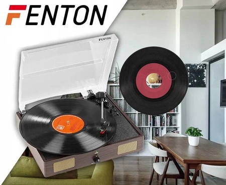 Gramofon RP106DW Fenton głośniki USB brązowy