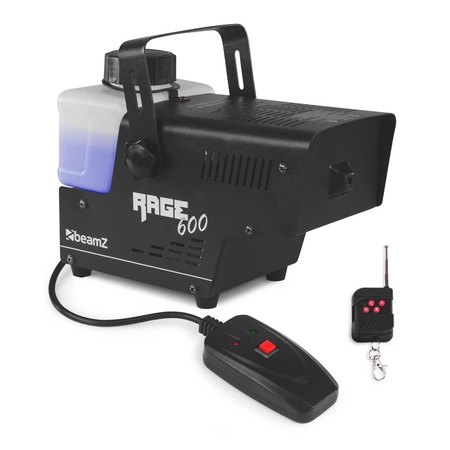 Zestaw: Wytwornica dymu 600W Rage600+ płyn do dymu 1l Beamz