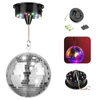 Zestaw: Kula lustrzana 20cm+ napęd bateryjny z diodami LED