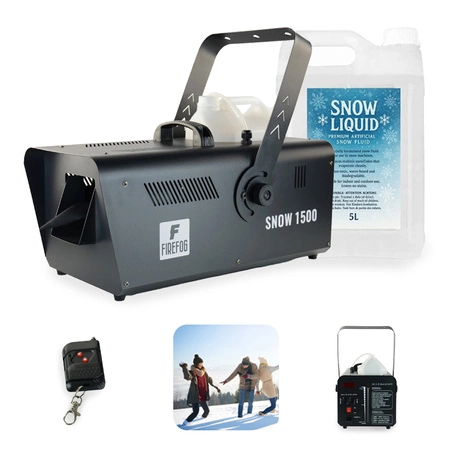 Zestaw: Wytwornica śniegu 1500W Snow1500 DMX pilot Firefog + płyn 5L