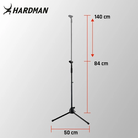 Statyw mikrofonowy podłogowy prosty z uchwytem 84-140 cm HSMB1 Hardman