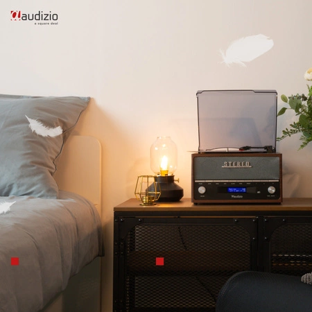 Gramofon retro Frisco Audizio z radiem DAB brązowy