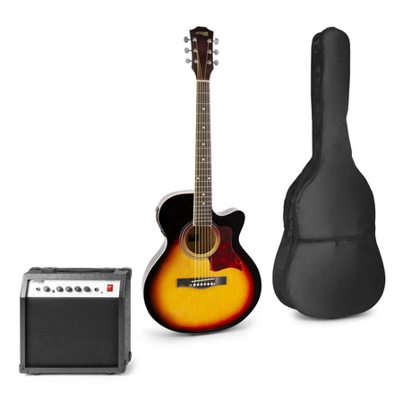 Zestaw: Gitara elektroakustyczna ShowKit Max sunburst+ wzmacniacz+ akcesoria