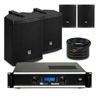 Zestaw 4 głośników ściennych PDW6B 6.5" do montażu w restauracji – kolor czarny