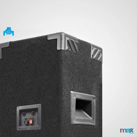 Zestaw: Pasywna kolumna pasywna MAX26 2x 6'' 600W, wzmacniacz, mikser, mikrofony, kable