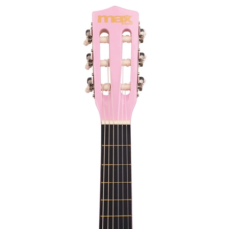 Gitara klasyczna 1/4 dla dziecka różowa SoloArt Max+ akcesoria