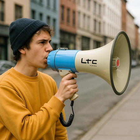 Mocny MEGAFON z USB/SD i Syreną - MEGA60USB