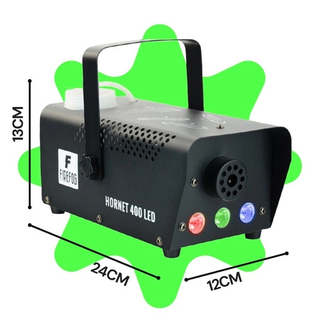 Zestaw: Wytwornica dymu z efektem LED 400W Hornet 400LED 2 piloty Firefog + płyn 1l