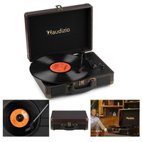 Gramofon w walizce z BT In/Out RP116DW Audizio ciemne drewno