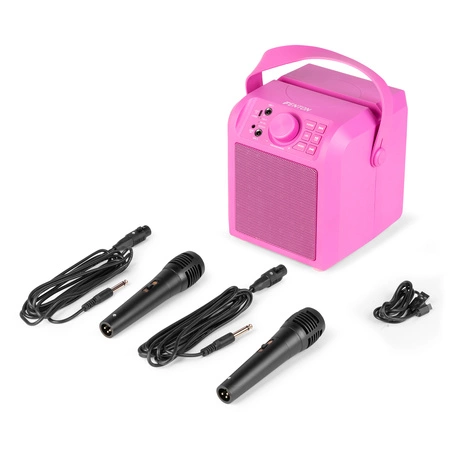 Głośnik Karaoke LED 2x mikrofon KAR50P Fenton różowy