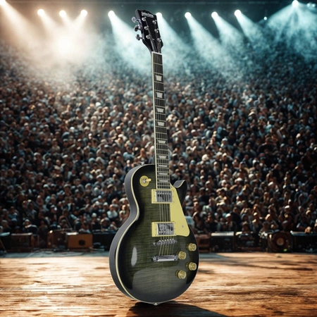 Gitara elektryczna -Golden Guitar GLP-9 Szaro-zielony