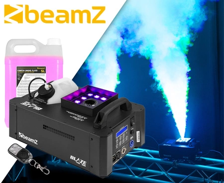 Zestaw: Wytwornica dymu pionowego LED DMX 800W BLAZE800+ płyn do dymu 5l