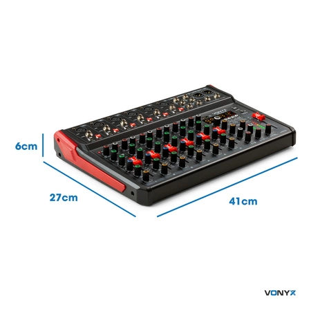 Mikser muzyczny 10-kanałowy REC BT DSP USB VM-KG10 Vonyx