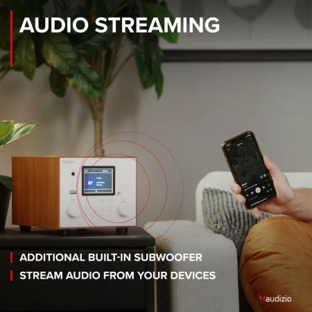 Radio Audizio Vieste DAB+ z subwooferem, białe